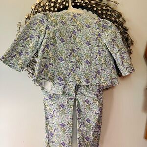 Janie and Jack Floral Kids Matching Set - Blue and Purple